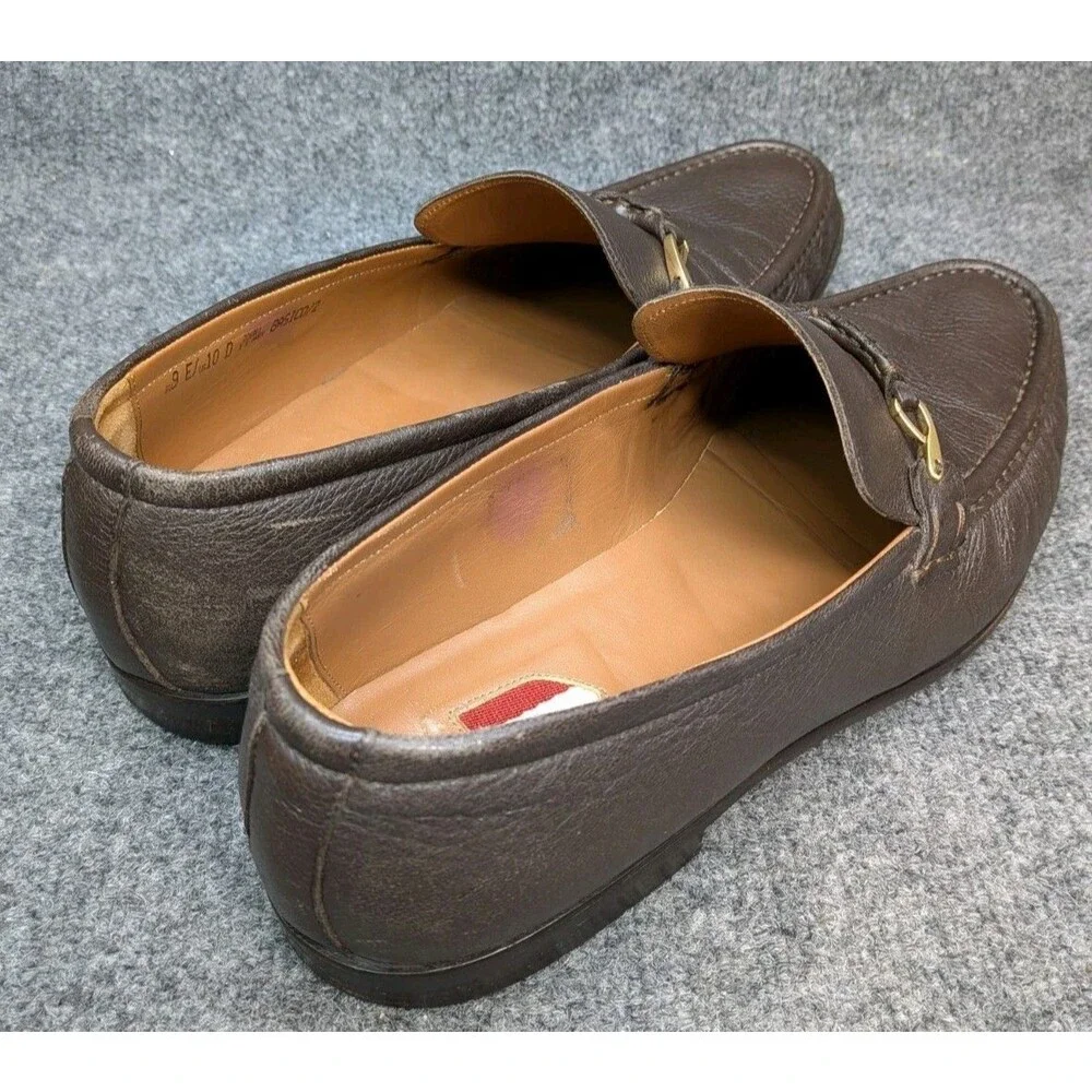 Bally Basico/2 Horsebit Loafers Mens US 10 D Brown Pebbled Leather